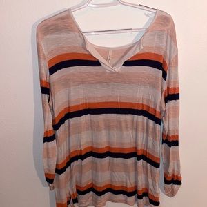 Striped Long Sleeve Pink and Navy